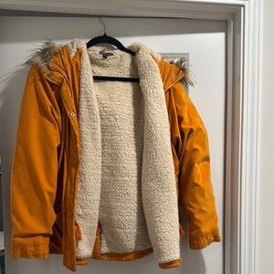 Charlotte Russe Cinch Waist Faux Fur-Lined Jacket